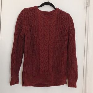 NAUTICA BURGUNDY CHUNKY SWEATER